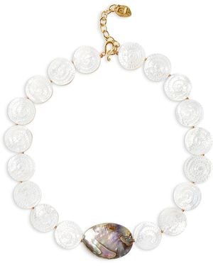 Chan Luu Abalone & Mother Of Pearl Collar Necklace, 17.5-19.5 - White