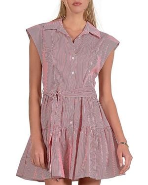 Elan Cap Sleeve Tiered Dress - Purple