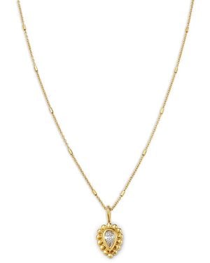 Zoe Chicco 14K Diamond Bezel Beaded Pendant Necklace, 0.19 Tcw - Metallic