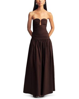 Shona Joy Campbell Pleated Drop Waist Maxi Dress - Purple