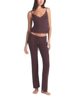Skims Lace Trim Cami & Pants Sleep Set - Red