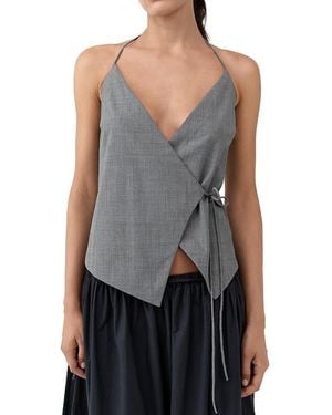 St. Agni St Agni Wool Blend Rouleau Halter Top - Gray
