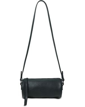 Callista Mini Barrel Bag Grained Leather - Black