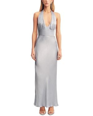 Shona Joy La Lune Plunged Halter Dress - Purple