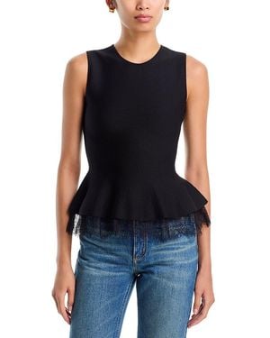 McQueen Lace Peplum Top - Blue