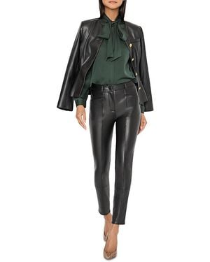 MILLY Rue Faux Leather Pants - Black