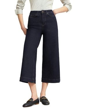 Hobbs Brinley High Rise Cropped Wide Leg Jeans - Blue