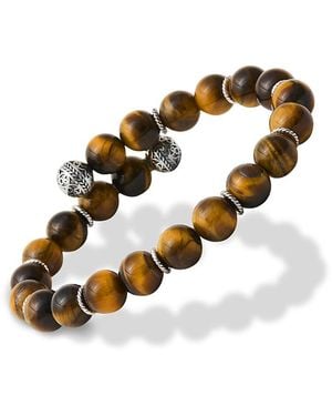 Jan Leslie Tiger's Eye Bead Flex Bracelet - White