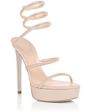 Rene Caovilla Cleo Embellished Strappy Sandals - Pink