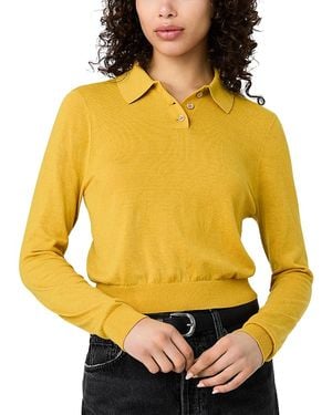 French Connection Nola Knit Polo Top - Yellow