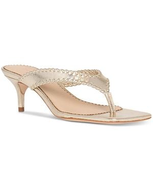 Cinq À Sept Frankie Metallic Kitten Heel Sandals - Natural