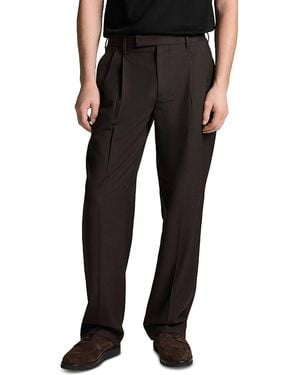 Vince Refined Twill Straight Fit Pleat Pants - Black