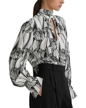 Reiss Kennedy Scarf Neck Blouse - Black