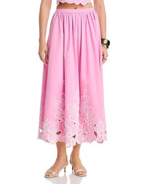 Cinq À Sept Paisley Bloom Embroidered Skirt - Pink