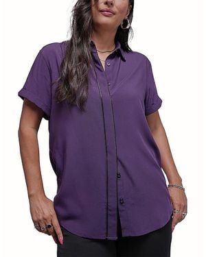 WILDFANG The Empower Button Up Shirt - Purple