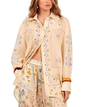Agua Bendita Anastasia Swim Cover Up Shirt - Natural