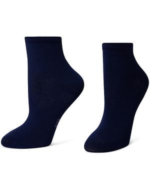 Hue Sleek Lightweight Crew Socks - Blue