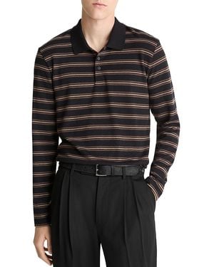 Vince Long Sleeve Polo Sweater - Black