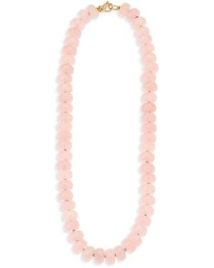 Adina Reyter 9K Rose Quartz Necklace, 16 - White