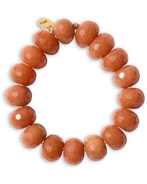 Chan Luu Bronzite Beaded Stretch Bracelet - White