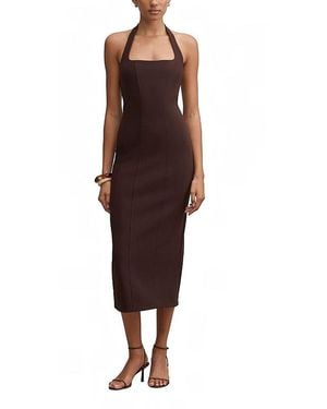 EVER NEW Gina Halter Neck Bodycon Midi Dress - Red