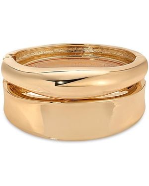 Ettika Double Golden Bangle Set - Natural