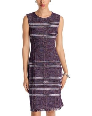 Misook Fringe Hem Sheath Dress - Purple