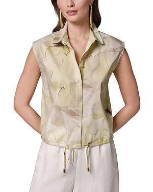 Donna Karan Drawstring Hem Sleeveless Shirt - Natural