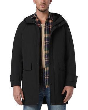 Andrew Marc Tucker Hooded Rain Jacket - Black