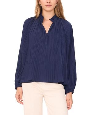 1.STATE Plisse Long Sleeve Top - Blue