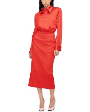 Willy Chavarria Woven Polo Dress - Red