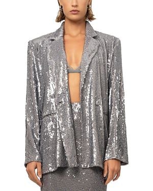 NonChalant Label Sylvie Sequined Blazer - Gray
