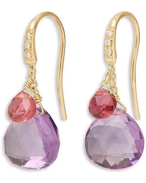 Marco Bicego 18K Paradise Amethyst & Tourmaline Drop Earrings - Pink