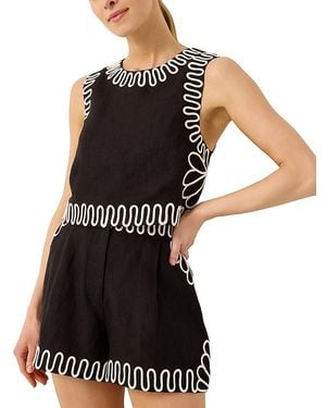 Marie Oliver Blanche Soutache Trim Shorts - Black