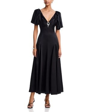 Cinq À Sept Ambriella Silk Capelet Sleeve Dress - Black