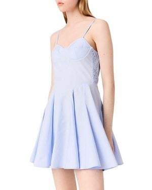 Maje Flared Cotton Mini Dress - Blue