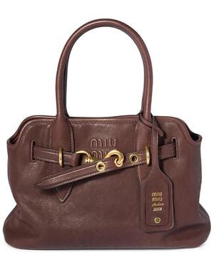 Miu Miu Aventure Nappa Leather Bag, 11.81 X 3.93 - Brown