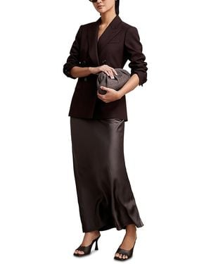 Reiss Saskia Silk Slip Skirt - Black