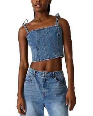 Steve Madden Meaghan Denim Top - Blue