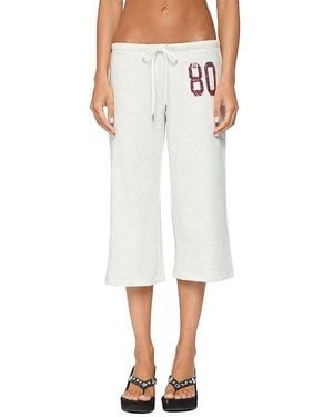 Edikted 80 Sequin Capri Sweatpants - White
