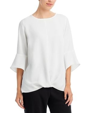 Caroline Rose Twisted Hem Top - White
