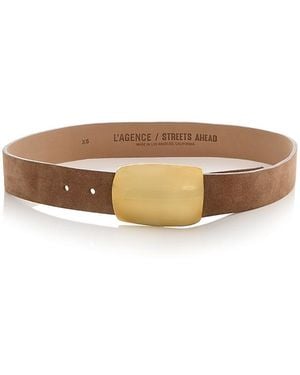 L'Agence Milou Domed Suede Belt - Multicolor