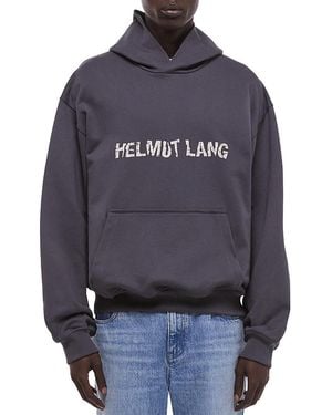 Helmut Lang Crumpled Logo Hoodie - Gray