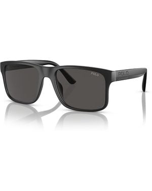 Polo Ralph Lauren Rectangle Sunglasses, 57Mm - Gray