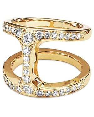 Hoorsenbuhs 18K Phantom Diamond Double Row Statement Ring - White
