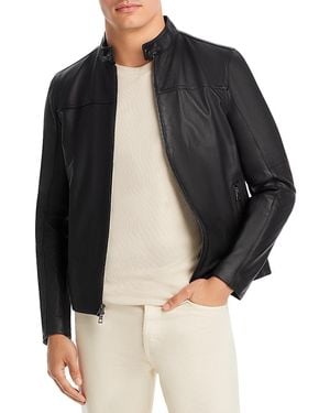 Michael Kors Leather Racer Jacket - Black