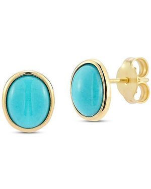 Moon & Meadow 14K Bezel Stud Earrings - Blue