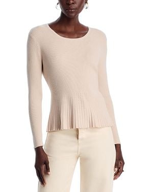 Sioni Ribbed Peplum Sweater - Natural