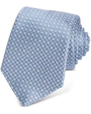 BOSS Classic Geometric Grid Tie - Blue