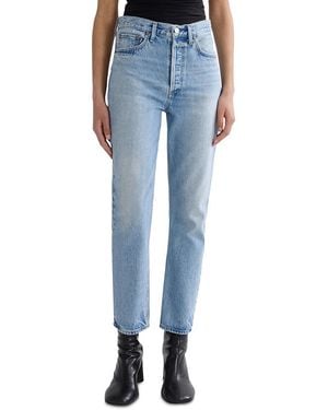 Agolde Riley High Rise Straight Crop Jeans - Blue